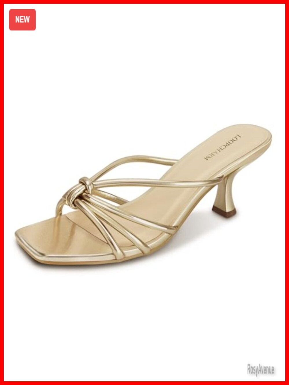 Women's Strappy Kitten Heel Knotted Square Open Toe Mule Sandals